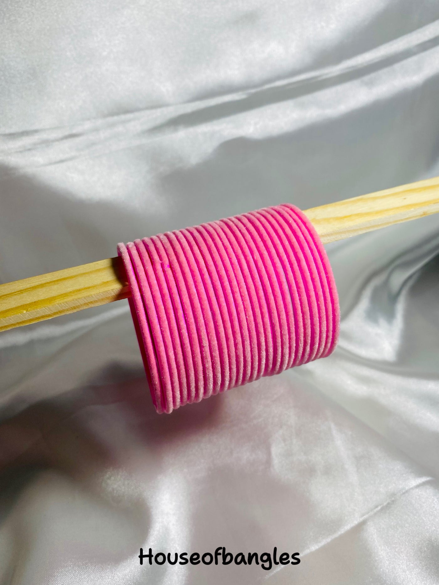 Pink Velvet Bangles (Dozen)
