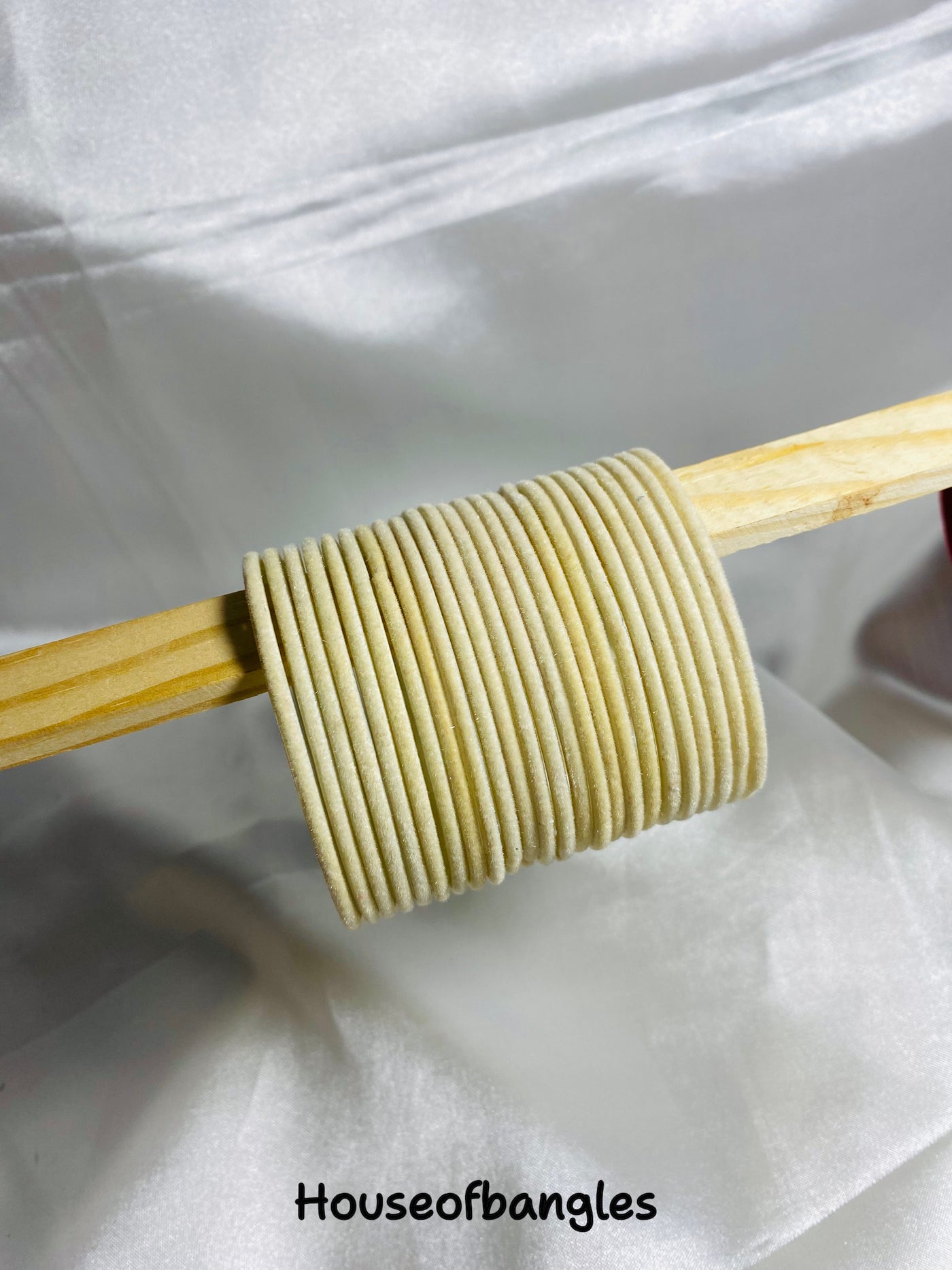 White Velvet Bangles (Dozen)