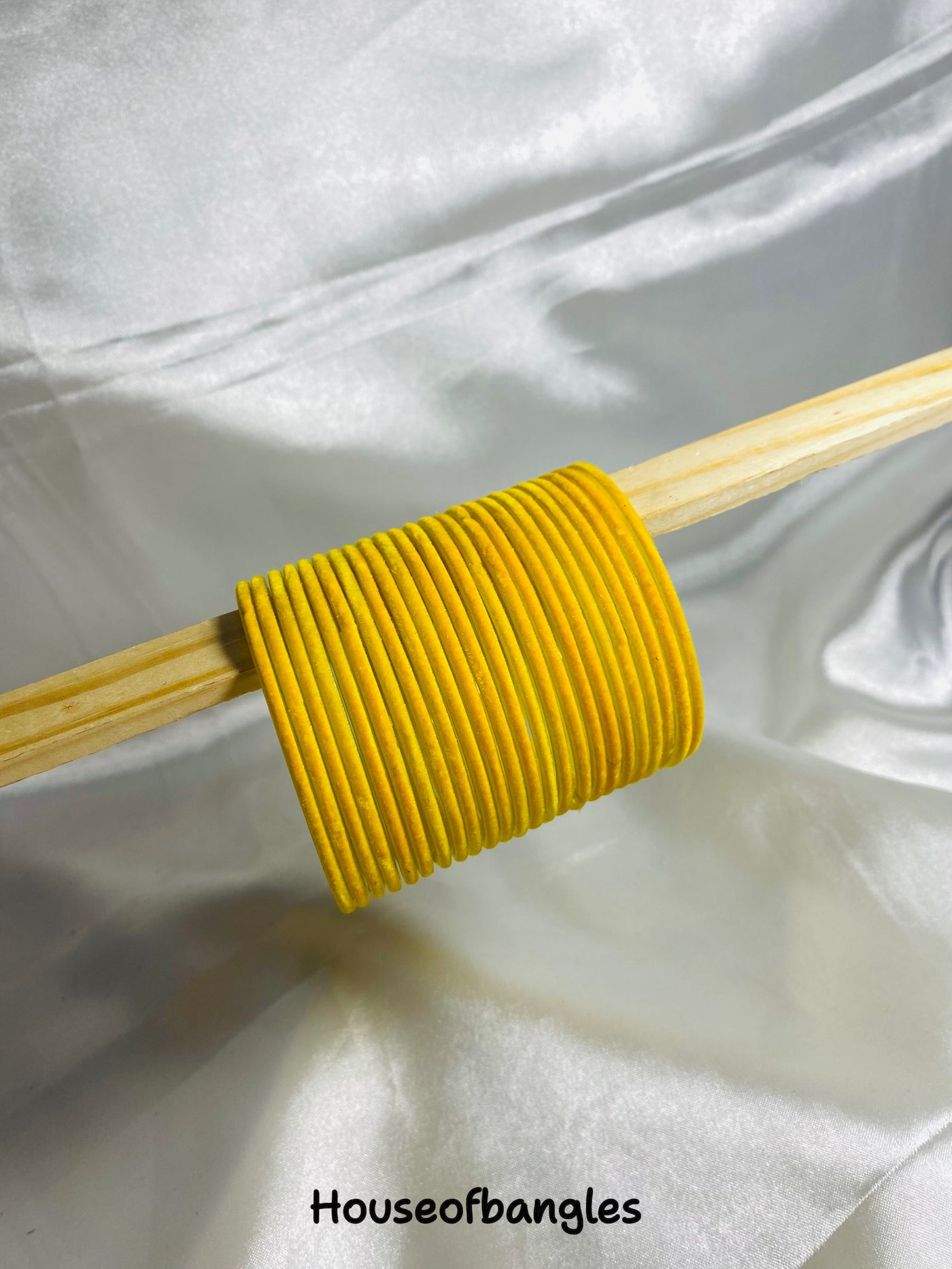 Yellow Velvet Bangles (Dozen)