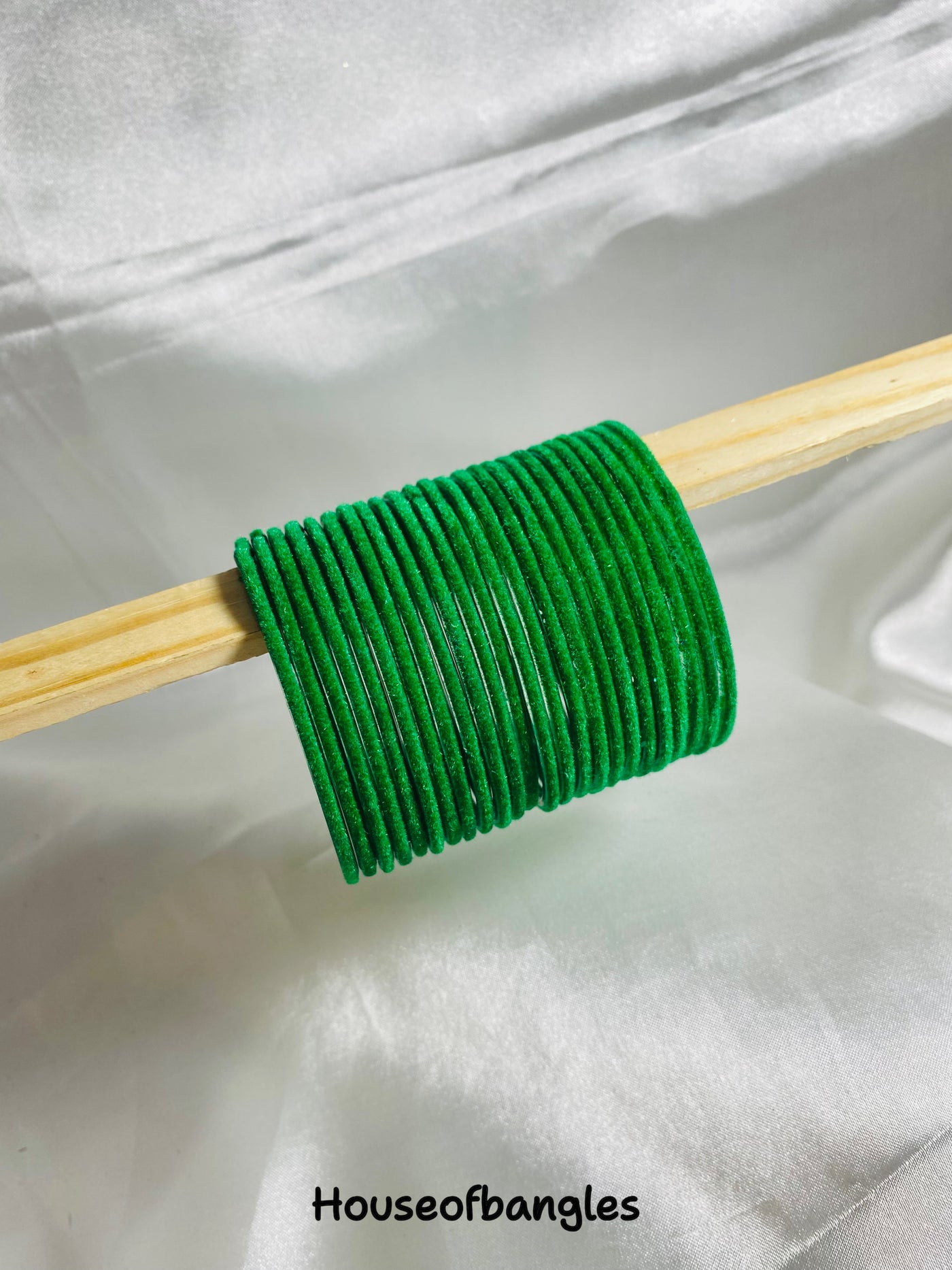 Dark Green Velvet Bangles (Dozen)